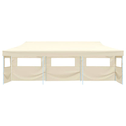 vidaXL Folding Pop-up Party Tent with 5 Sidewalls 3x9 m Cream