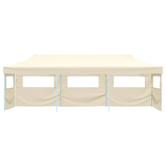 vidaXL Folding Pop-up Party Tent with 5 Sidewalls 3x9 m Cream