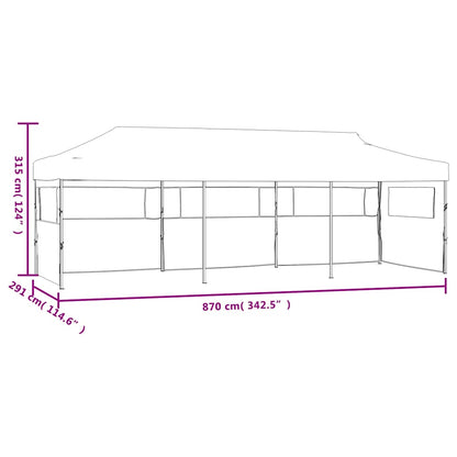 vidaXL Folding Pop-up Party Tent with 5 Sidewalls 3x9 m Cream
