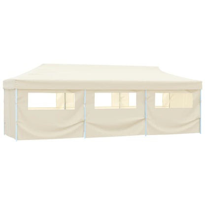 vidaXL Folding Pop-up Party Tent with 8 Sidewalls 870x291x315 cm Cream