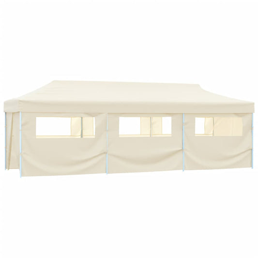 vidaXL Folding Pop-up Party Tent with 8 Sidewalls 870x291x315 cm Cream