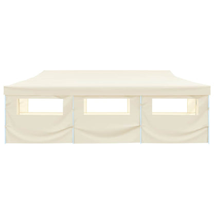 vidaXL Folding Pop-up Party Tent with 8 Sidewalls 870x291x315 cm Cream