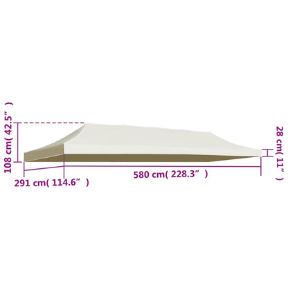 vidaXL Party Tent Roof 3x6 m Cream
