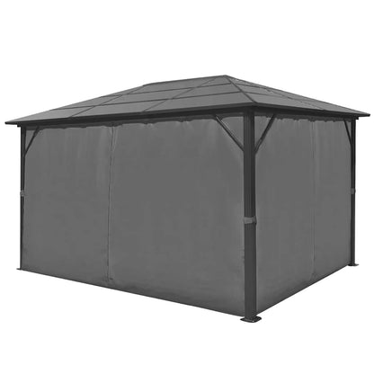 44890 vidaXL Gazebo with Curtain Anthracite Aluminium 400x300 cm