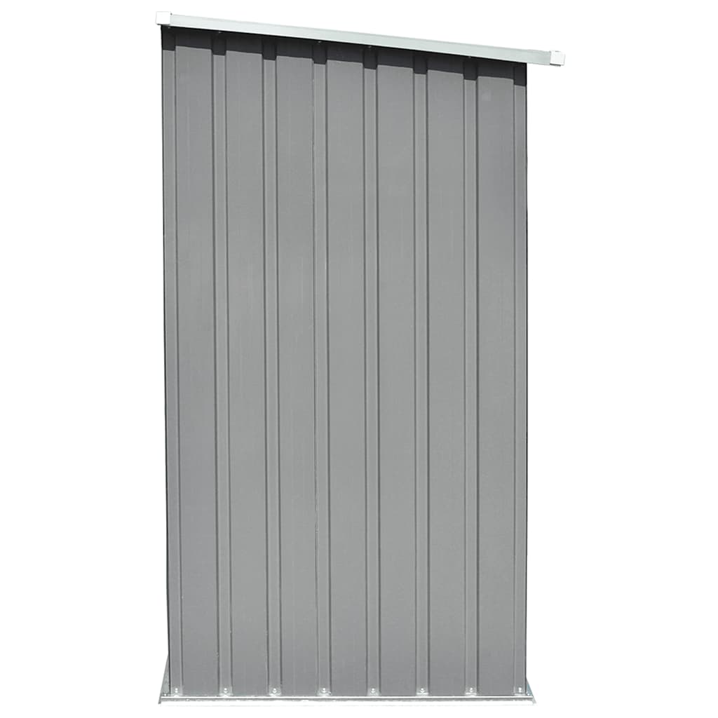 vidaXL Garden Log Storage Shed Galvanised Steel 163x83x154 cm Grey
