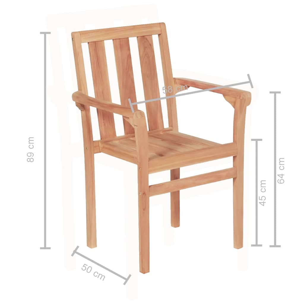 vidaXL 3 Piece Bistro Set Solid Teak