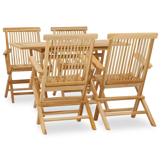 vidaXL Garden Dining Set | Teak | Fine sanded teak hardwood | Medium | Foldable