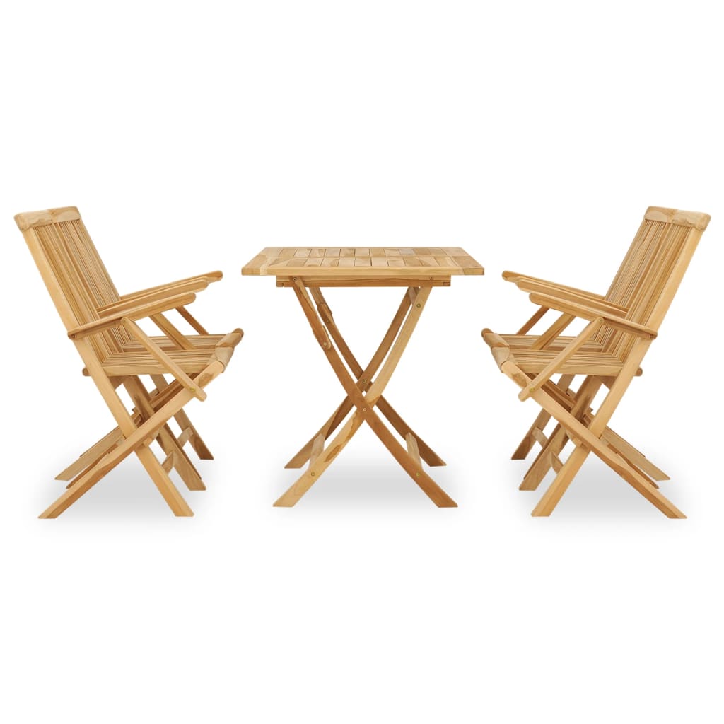 vidaXL Garden Dining Set | Teak | Fine sanded teak hardwood | Medium | Foldable