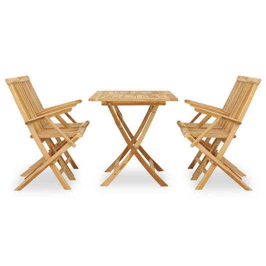 vidaXL Garden Dining Set | Teak | Fine sanded teak hardwood | Medium | Foldable