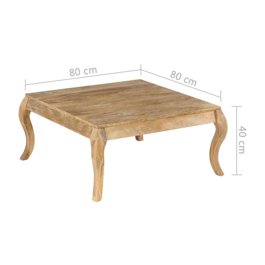 vidaXL Coffee Table 80x80x40 cm Solid Mango Wood