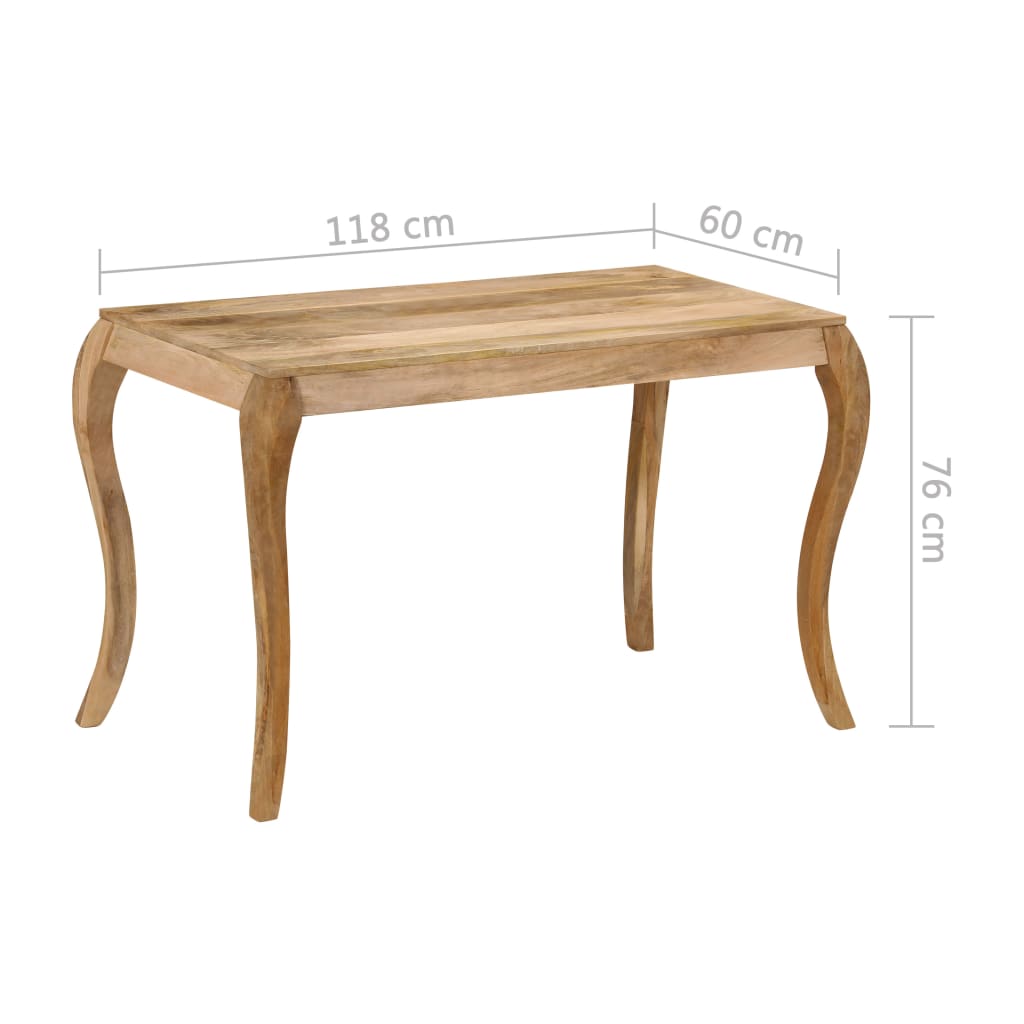 vidaXL Dining Table 118x60x76 cm Solid Mango Wood