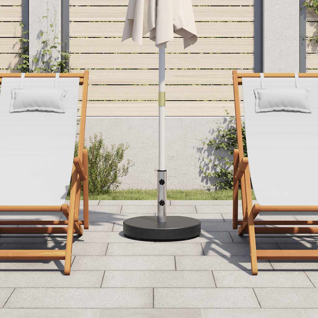 vidaXL Parasol Base | Black | Granite | Medium | Parasol Base | Round | Modern