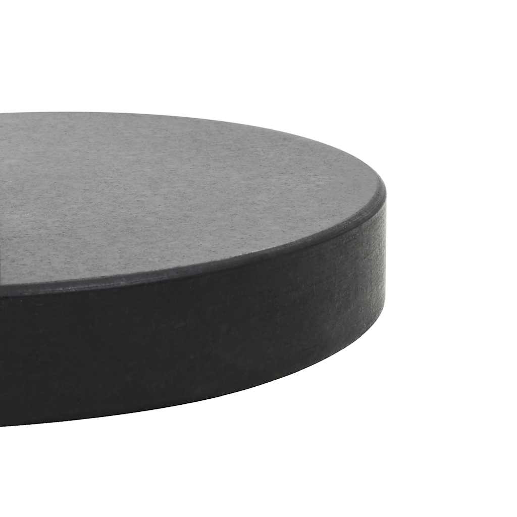 vidaXL Parasol Base | Black | Granite | Medium | Parasol Base | Round | Modern