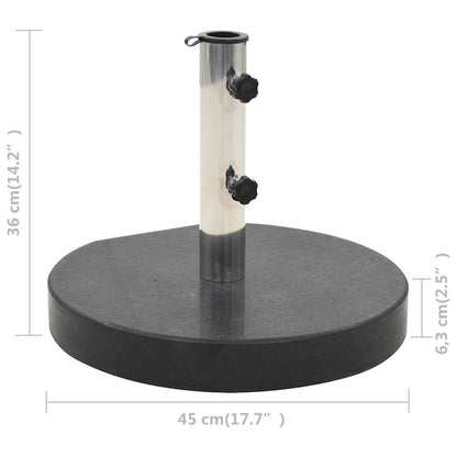 vidaXL Parasol Base | Black | Granite | Medium | Parasol Base | Round | Modern
