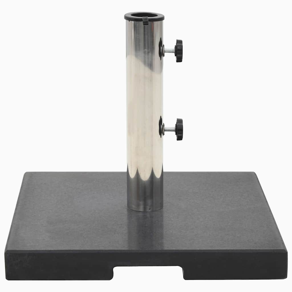 vidaXL Parasol Base | Black | Granite, Stainless Steel | 20kg, 40 x 40 x 4.5 cm