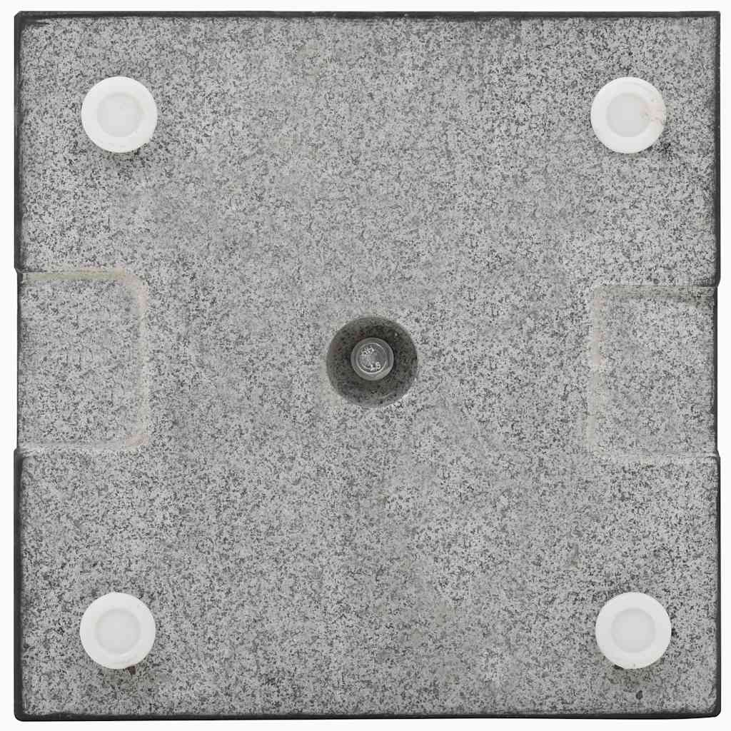 vidaXL Parasol Base | Black | Granite, Stainless Steel | 20kg, 40 x 40 x 4.5 cm