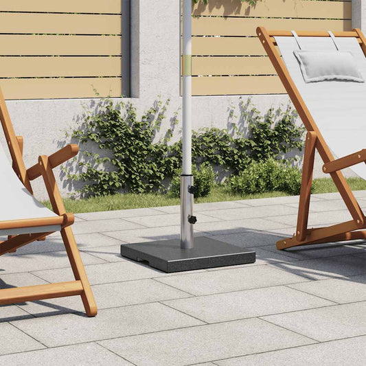 vidaXL Parasol Base | Black | Granite, Stainless Steel | 20kg, 40 x 40 x 4.5 cm