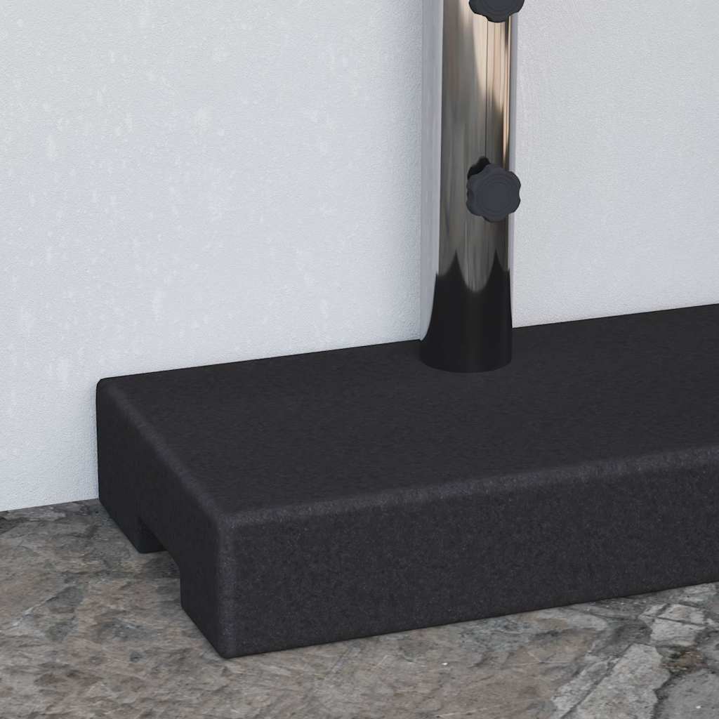 vidaXL Parasol Base | Black | Granite, Stainless Steel | Standard | Parasol Base