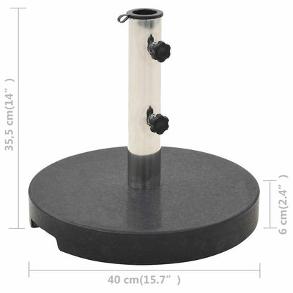 vidaXL Parasol Base | Black | Granite and Stainless Steel | 20 kg