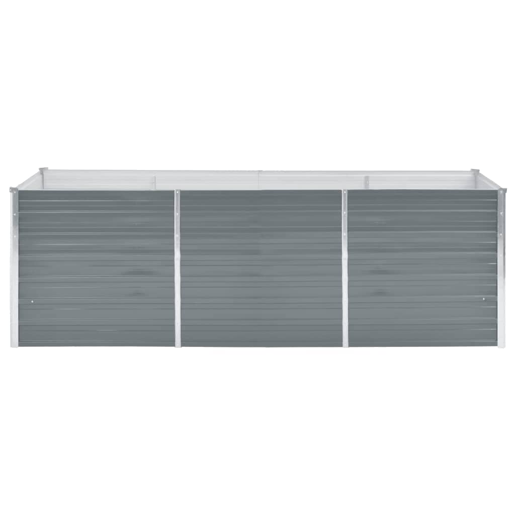 vidaXL Garden Raised Bed Galvanised Steel 240x80x77 cm Grey