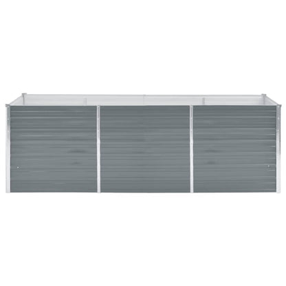 vidaXL Garden Raised Bed Galvanised Steel 240x80x77 cm Grey