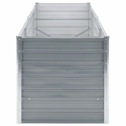 vidaXL Garden Raised Bed Galvanised Steel 240x80x77 cm Grey