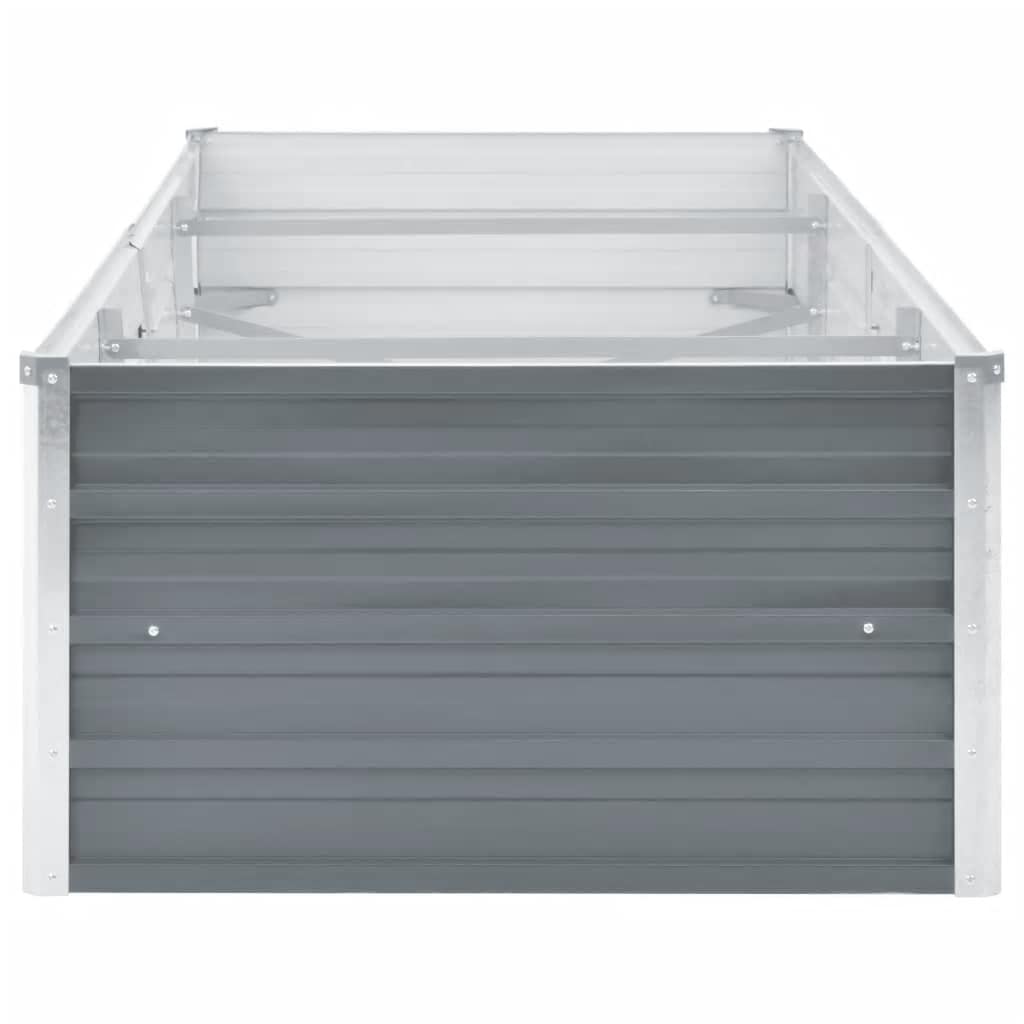 vidaXL Garden Raised Bed Galvanised Steel 240x80x45 cm Grey