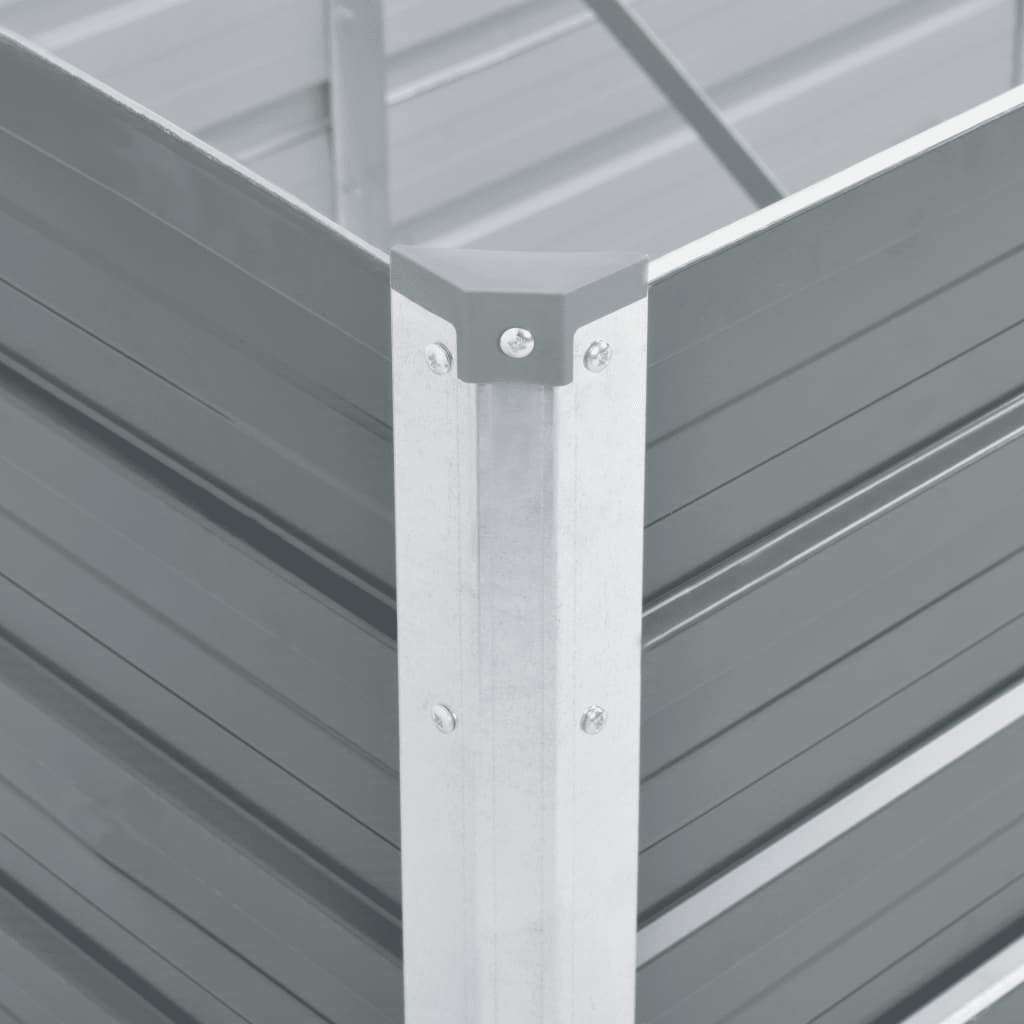 vidaXL Garden Raised Bed Galvanised Steel 240x80x45 cm Grey