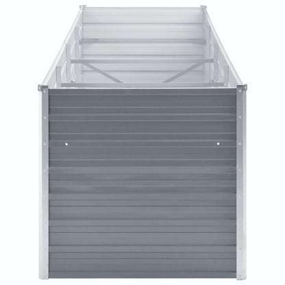 vidaXL Garden Raised Bed Galvanised Steel 320x80x77 cm Grey