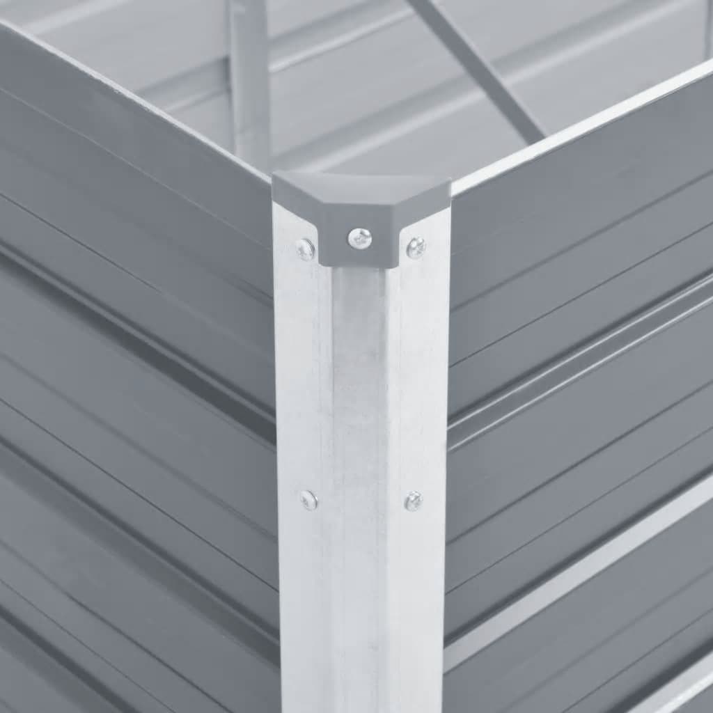 vidaXL Garden Raised Bed Galvanised Steel 320x80x77 cm Grey