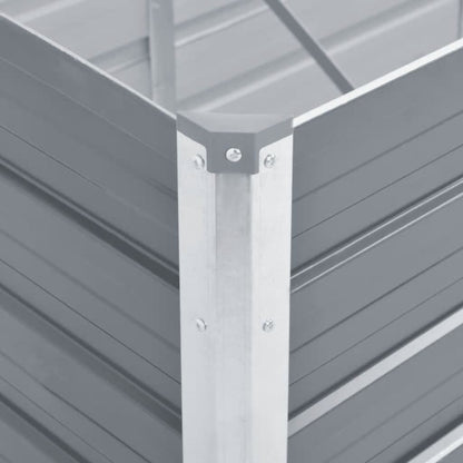 vidaXL Garden Raised Bed Galvanised Steel 320x80x77 cm Grey