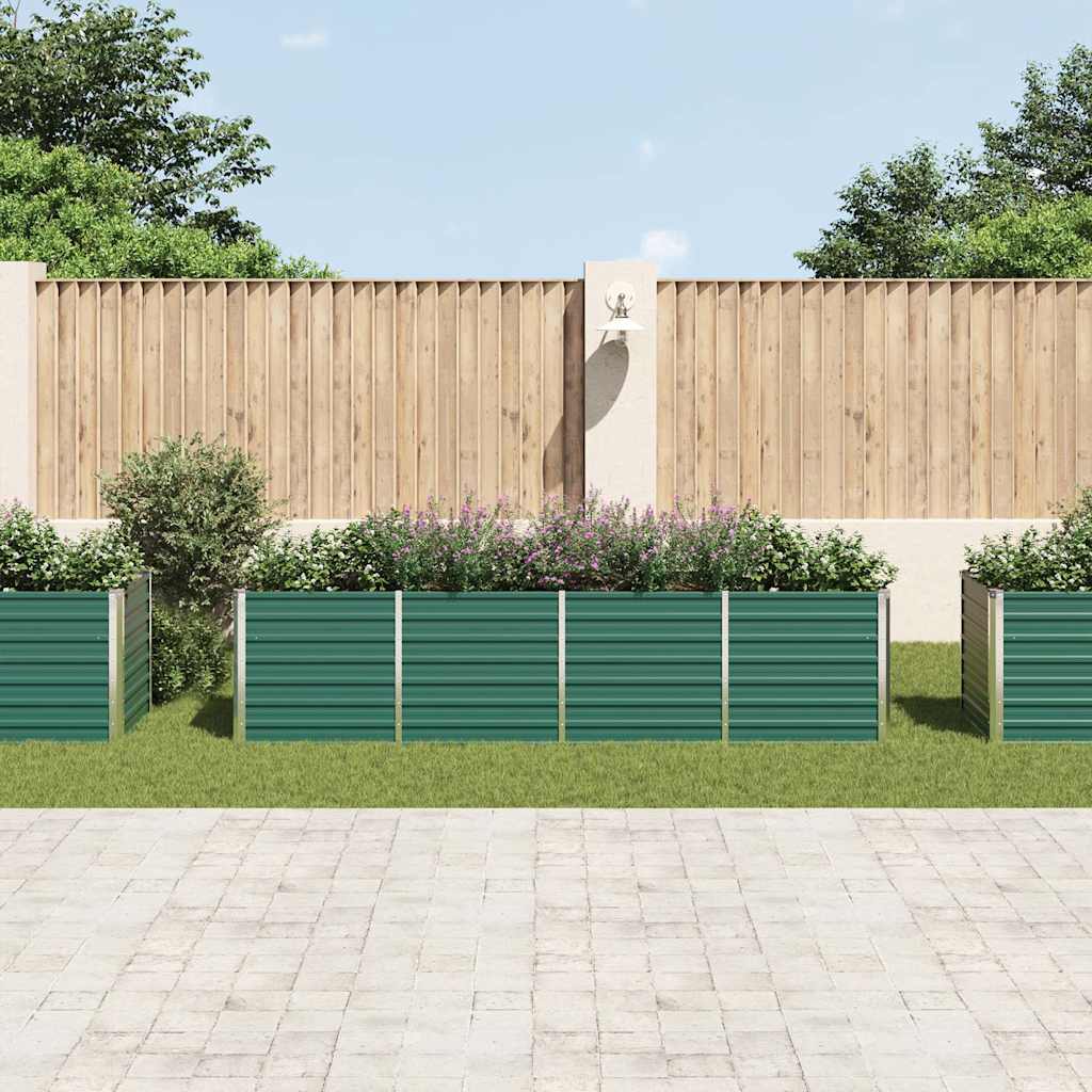 vidaXL Garden Raised Bed Galvanised Steel 320x80x77 cm Green