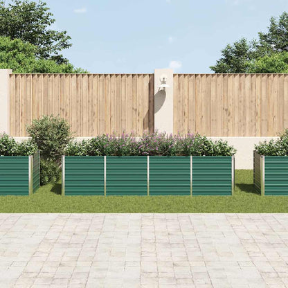 vidaXL Garden Raised Bed Galvanised Steel 320x80x77 cm Green