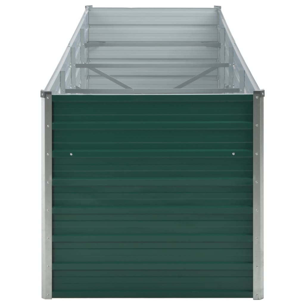 vidaXL Garden Raised Bed Galvanised Steel 320x80x77 cm Green