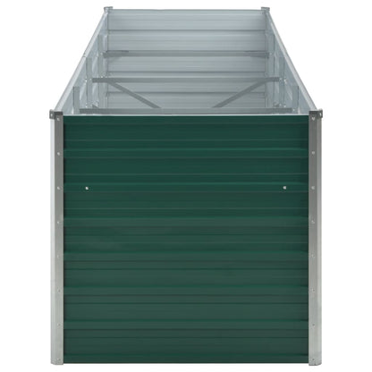 vidaXL Garden Raised Bed Galvanised Steel 320x80x77 cm Green