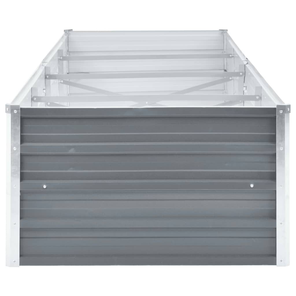 44846 vidaXL Garden Raised Bed Galvanised Steel 320x80x45 cm Grey
