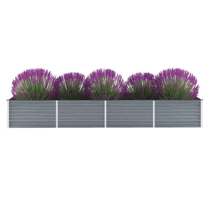 44846 vidaXL Garden Raised Bed Galvanised Steel 320x80x45 cm Grey