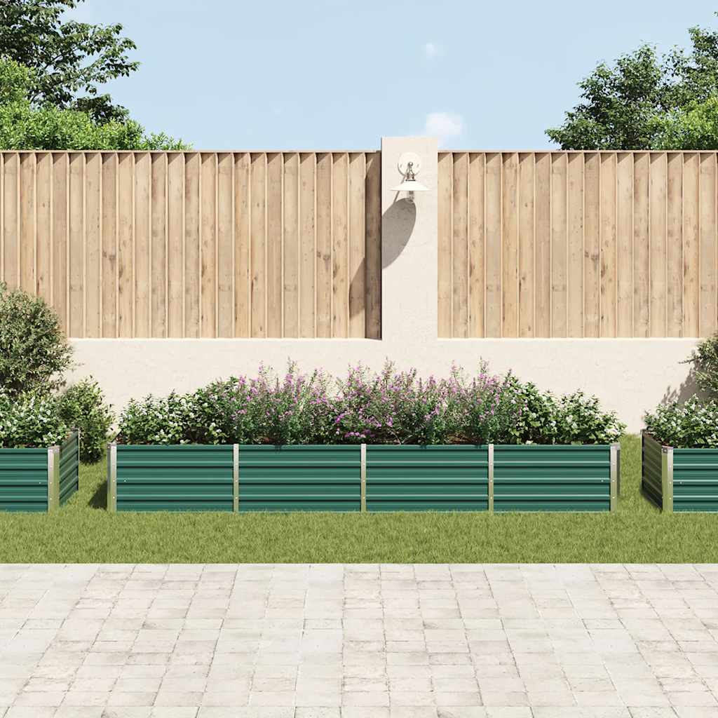 44847 vidaXL Garden Raised Bed Galvanised Steel 320x80x45 cm Green