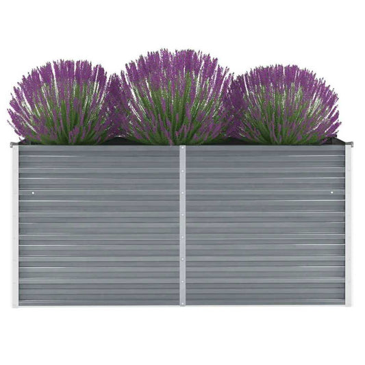 44848 vidaXL Garden Raised Bed Galvanised Steel 160x40x77 cm Grey