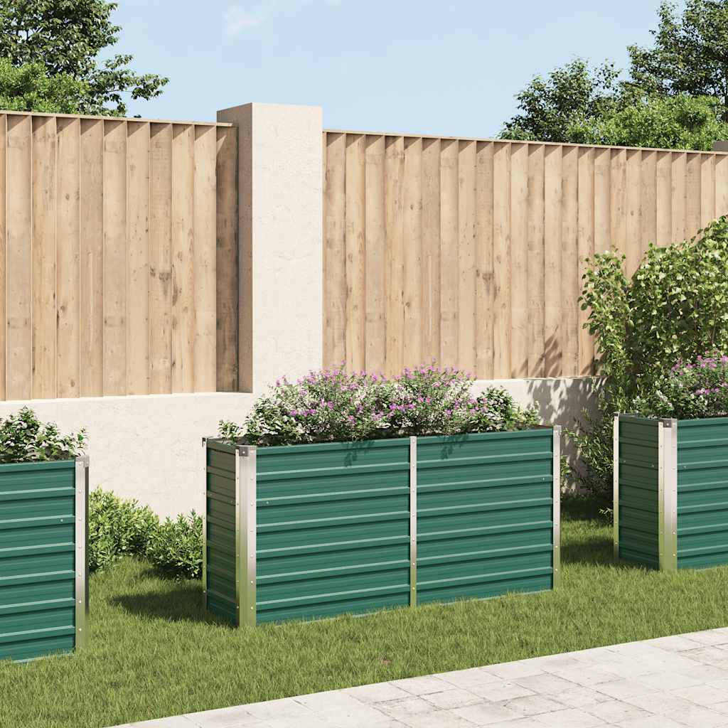vidaXL Garden Raised Bed Galvanised Steel 160x40x77 cm Green