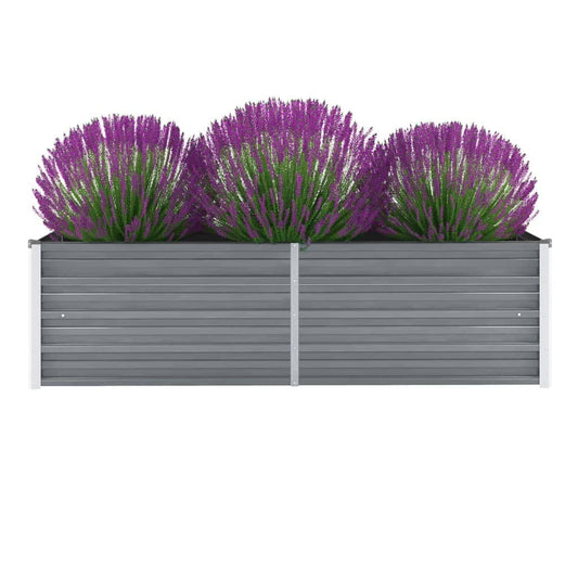 44850 vidaXL Garden Raised Bed Galvanised Steel 160x40x45 cm Grey