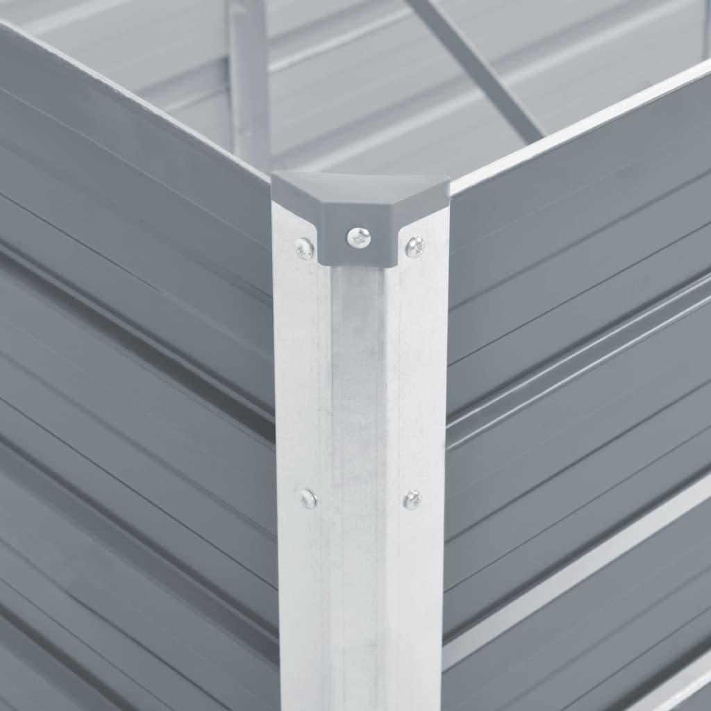 44852 vidaXL Garden Raised Bed Galvanised Steel 100x40x77 cm Grey