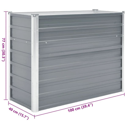 44852 vidaXL Garden Raised Bed Galvanised Steel 100x40x77 cm Grey