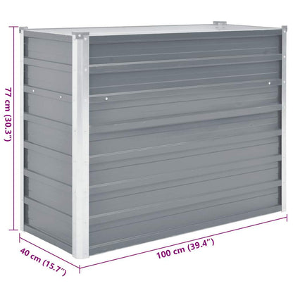 vidaXL Garden Raised Bed Galvanised Steel 100x40x77 cm Grey