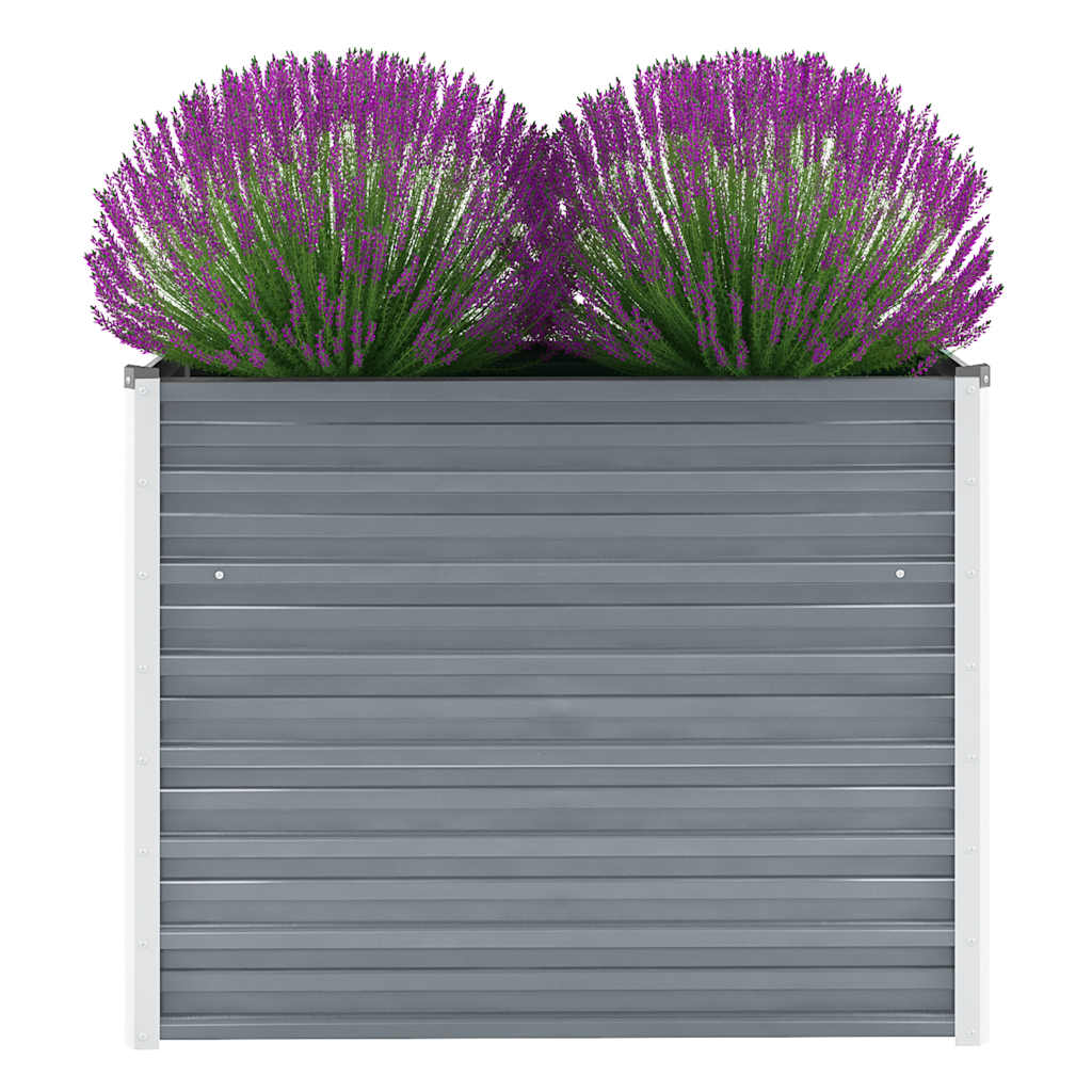 44852 vidaXL Garden Raised Bed Galvanised Steel 100x40x77 cm Grey