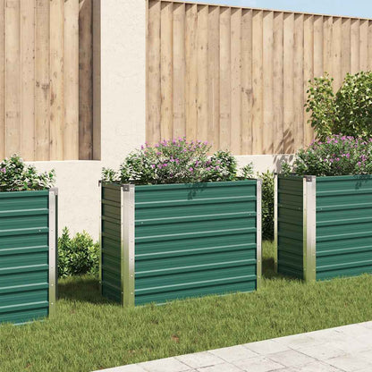 vidaXL Garden Raised Bed Galvanised Steel 100x40x77 cm Green