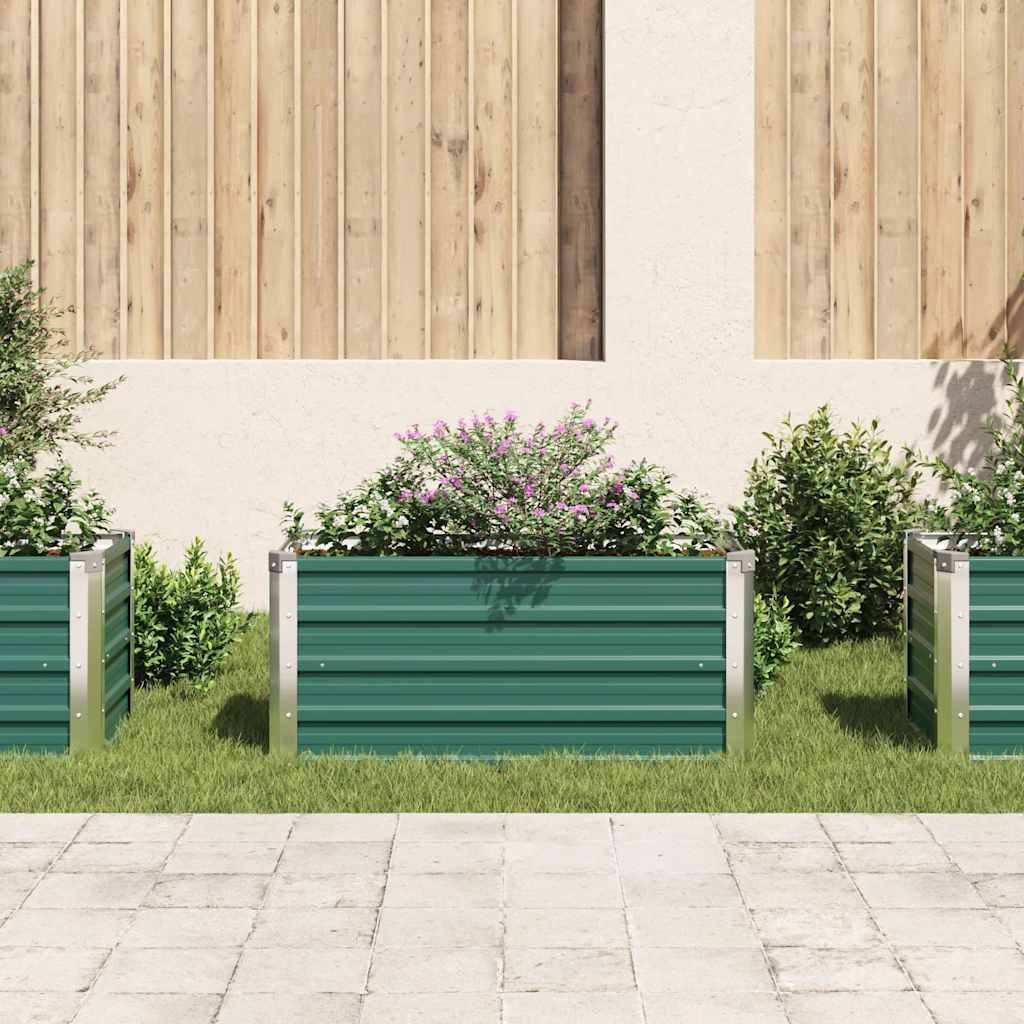 vidaXL Garden Raised Bed Galvanised Steel 100x40x45 cm Green