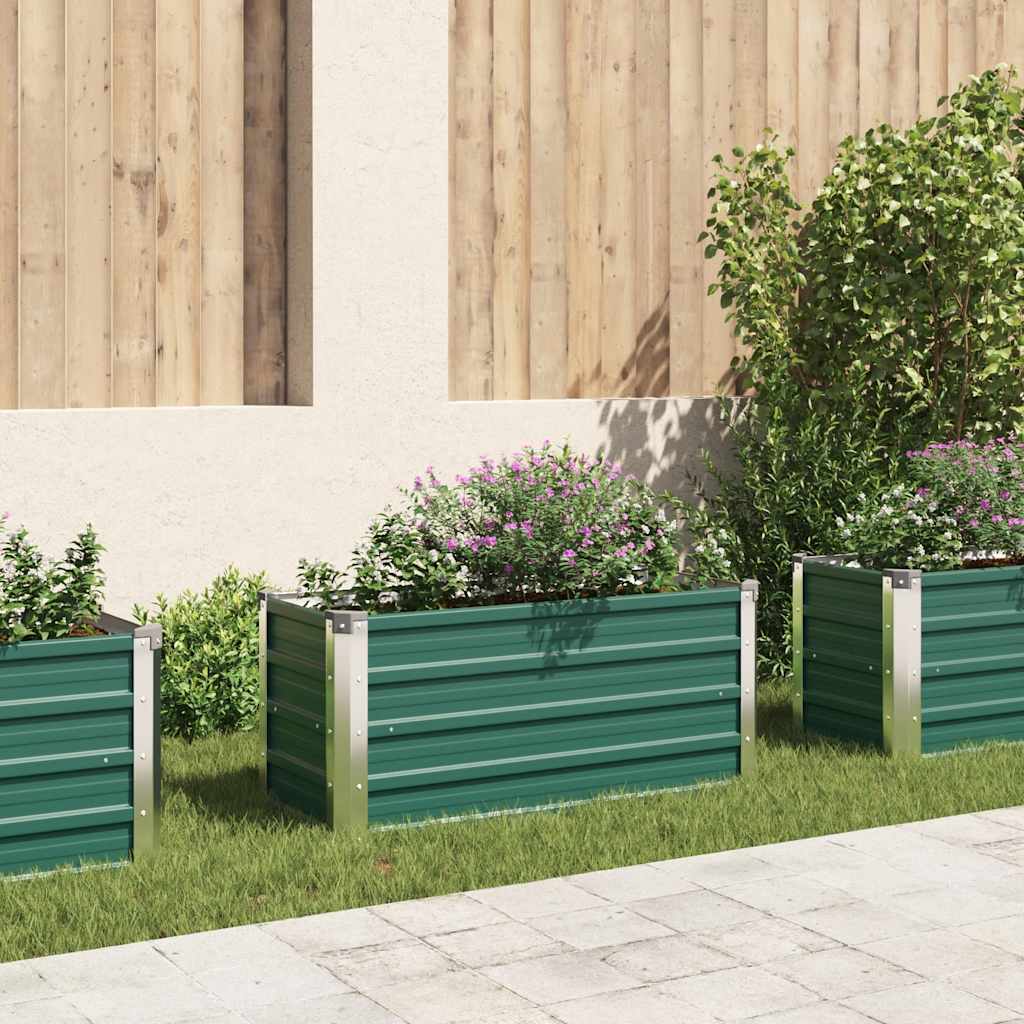 vidaXL Garden Raised Bed Galvanised Steel 100x40x45 cm Green
