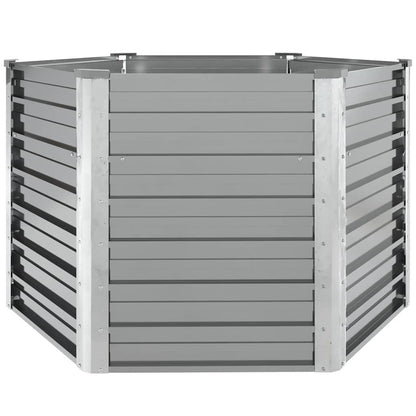 vidaXL Garden Raised Bed Galvanised Steel 129x129x77 cm Grey