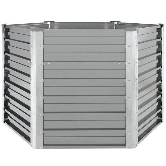vidaXL Garden Raised Bed Galvanised Steel 129x129x77 cm Grey